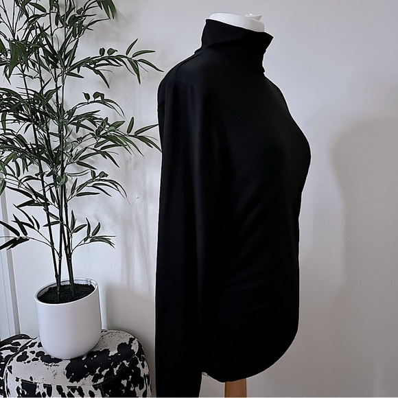 J. Crew Ruched Seam Black Jersey Turtleneck size L - Picture 5 of 9